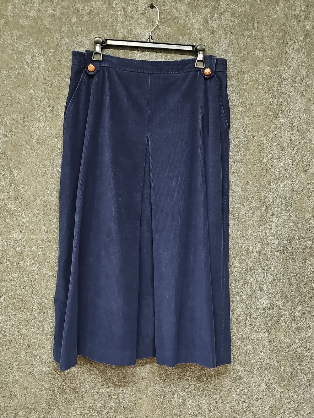 The Villager Vtg Corduroy Skirt, Cotton Blend, Navy, Size 20 W